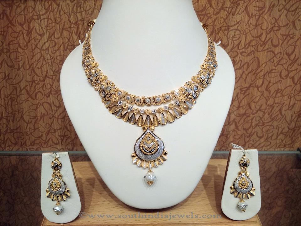 Designer White Rhodium Plated Gold Necklace