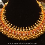 Gold Antique Clustered Beads Choker Necklace