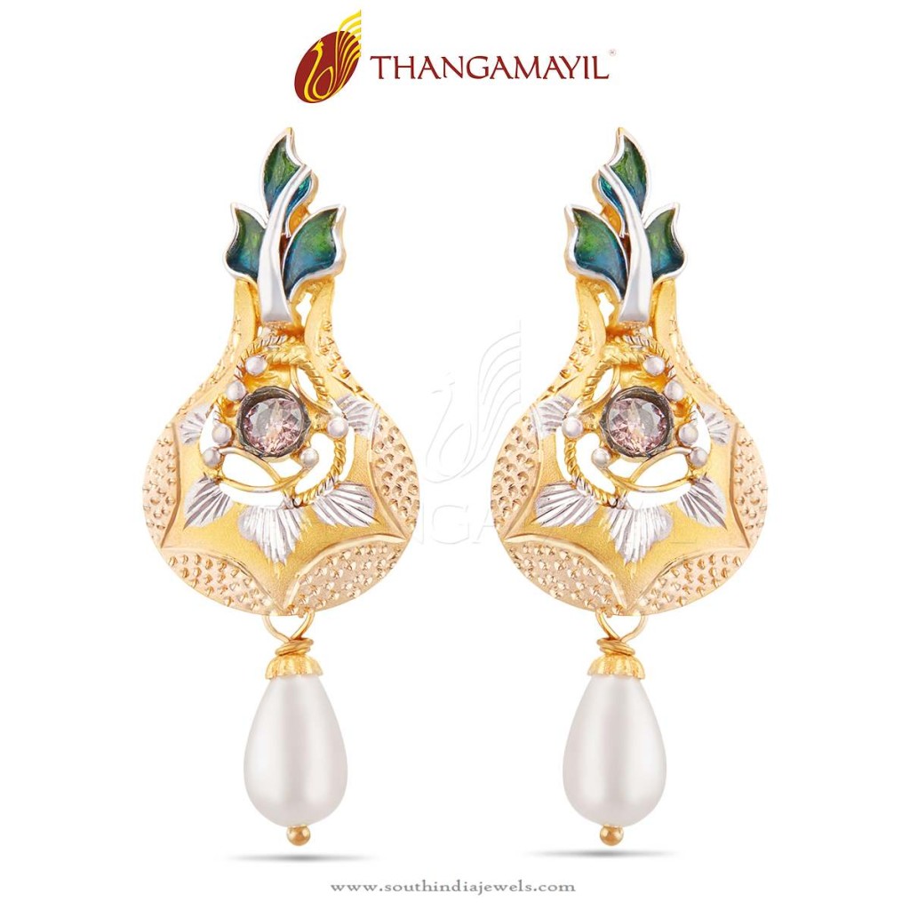 Gold Designer Earrings from Thangamayil Jewellery