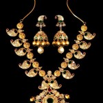 Gold Mango Necklace with Jhumka from Mor Jewellers