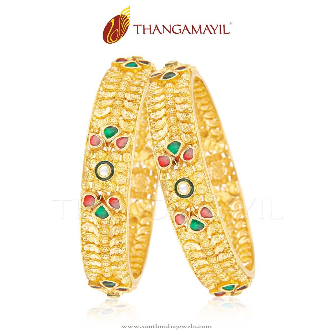 Traditional Gold Bangle From Thangamayil Jewellery - South India Jewels