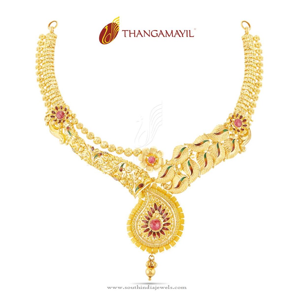 Traditional Gold Wedding Necklace Design