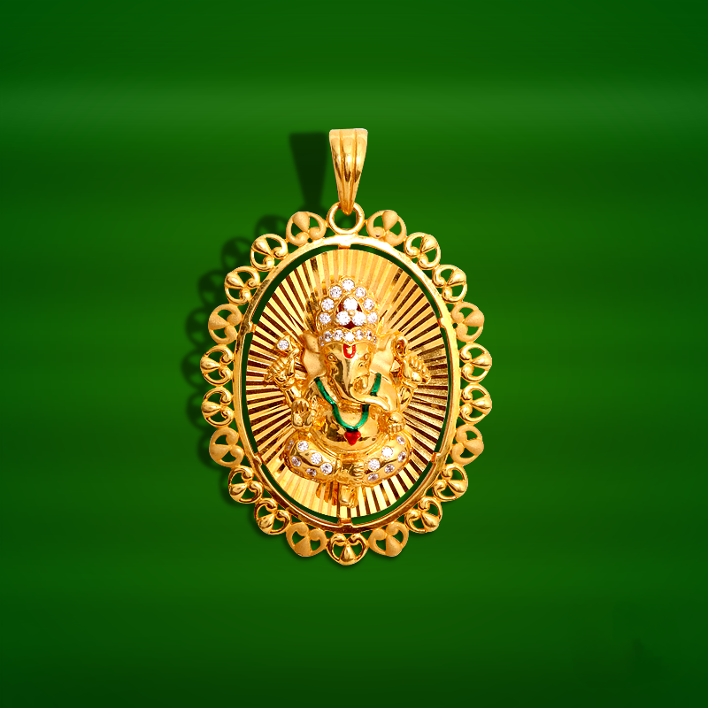 Gold Ganesh Pendant from GRT