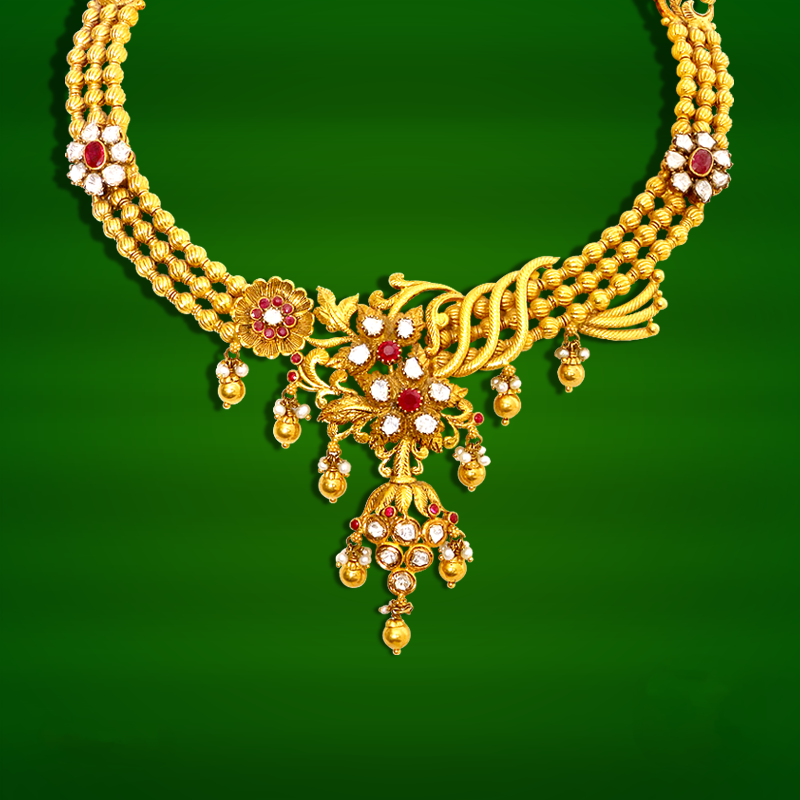 Gold Necklace Design from GRT