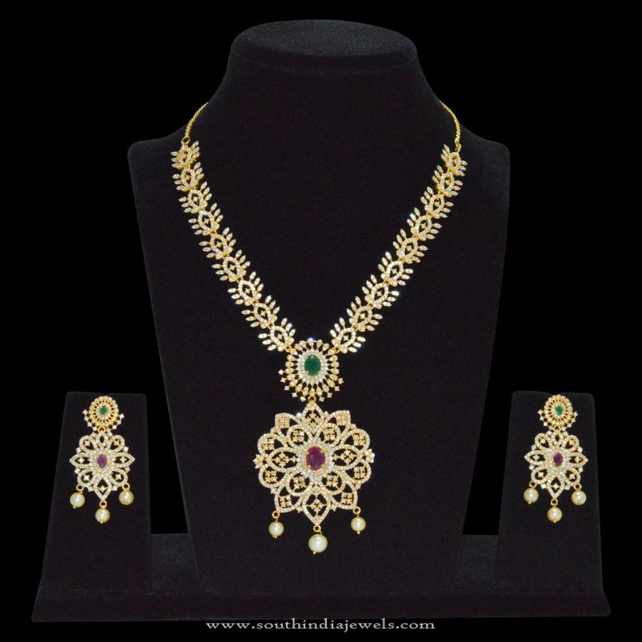 Grand One Gram Gold Stone Necklace Sets