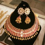 Gold Antique Ruby Choker with Jhumka