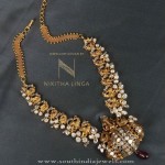 Gold Antique Necklace Set with Ganesh Pendant