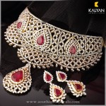 Gold Diamond Necklace and Earrings from Kalyan Jewellers
