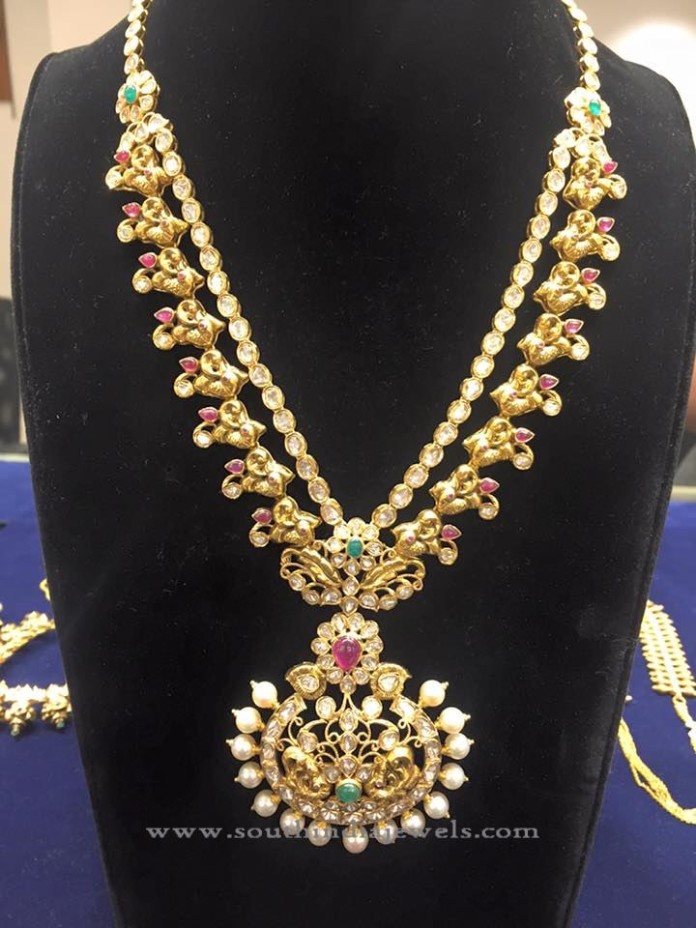 Latest Model Gold Pachi Necklace - South India Jewels