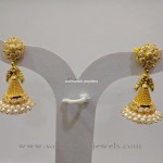Gold Pearl Jhumka Design