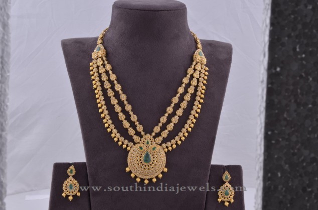 Indian Uncut Diamond Necklace Set and Earrings - South India Jewels