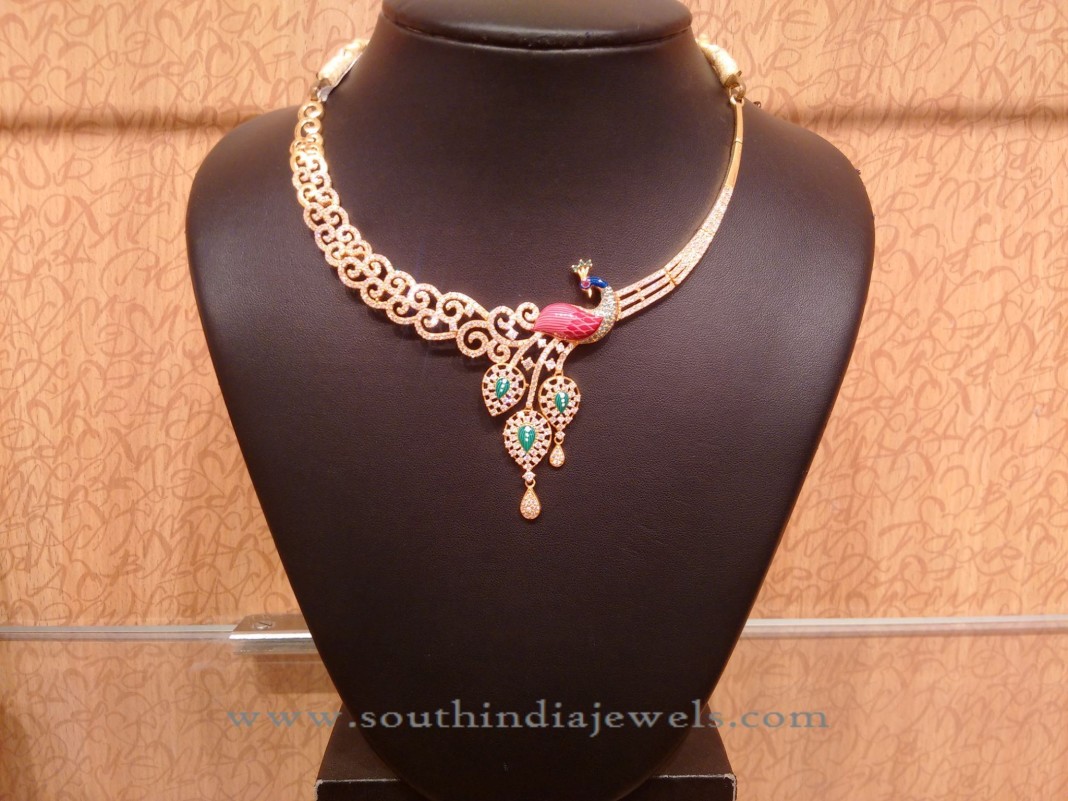 Light Weight Gold Designer Necklace From Naj South India Jewels 