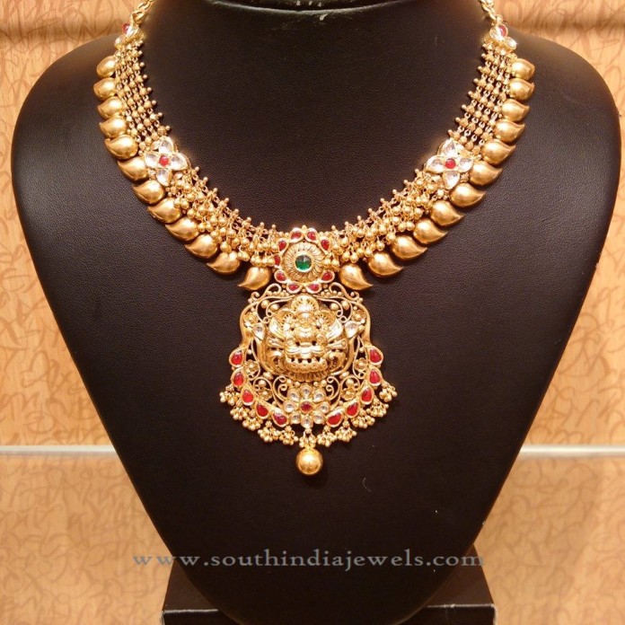 Light Weight Temple Mango Necklace from NAJ - South India Jewels