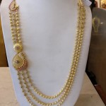 Multilayer Gold Haram with Peacock Side Locket