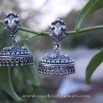 Oxidized Silver Rounded Jhumka Design