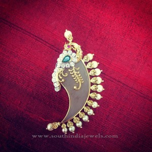 Gold Puligoru Pendant Design - South India Jewels