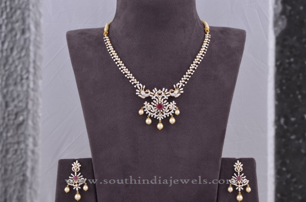 Simple Gold Stone Necklace Sets with Earrings