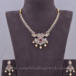 Simple Gold Stone Necklace Sets with Earrings