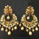 22K Gold Antique Chandbali Earrings