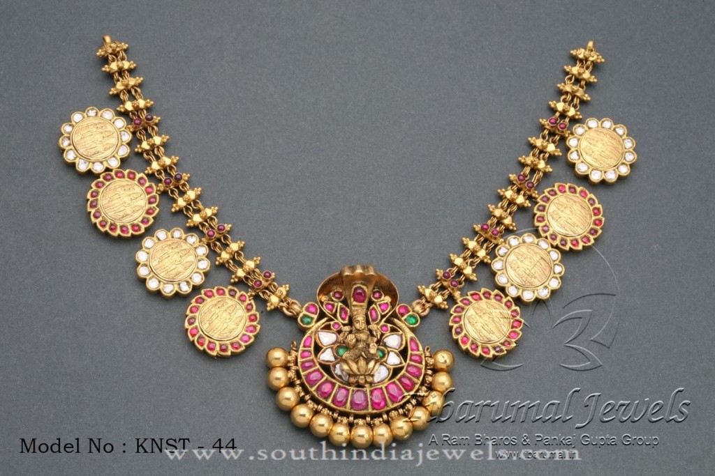 Antique Gold Coin Necklace from Tibarumal Jewels