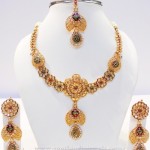 Gold Floral Necklace Set from Kamadenu Jewellery
