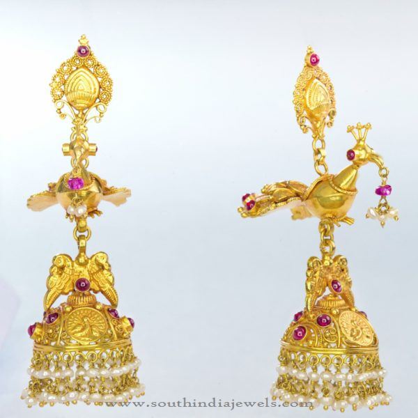 Gold Jhumka From Bhima Jewellers