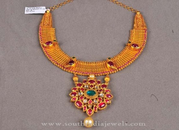 New Gold Necklace Design - South India Jewels