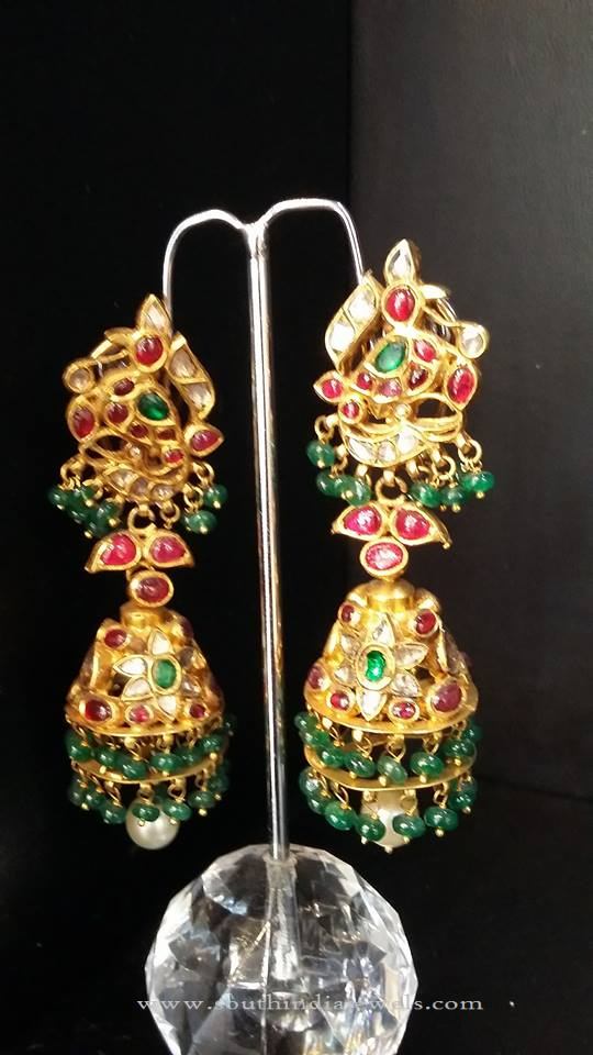 Indian Gold Jhumka Earrings