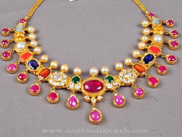 Navarathna Gold Necklace from Bombay Jewellers