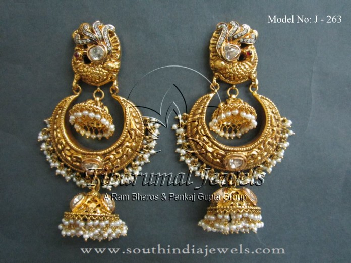 Gold Jhumka Designs from Tibarumal Jewels - South India Jewels