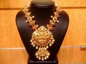 Traditional Antique Gold Necklace Design - South India Jewels