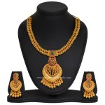 Artificial Gold Plated Necklace and Earrings