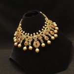 Beautiful Gold Stone Choker Necklace