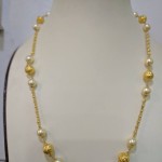 22K Gold Light Weight Pearl Chain