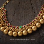 Gold Antique Ball Choker Necklace
