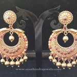 Big Gold Ruby Antique Earrings
