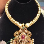 Gold Antique Necklace with Peacock Pendant
