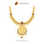 Gold Antique Temple Necklace from Thangamayil