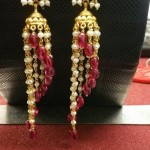 Gold Hoop Jhumka Earrings