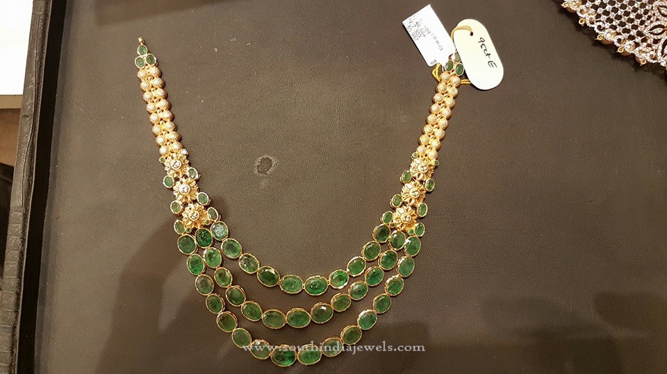 Gold Multilayer Emerald Necklace