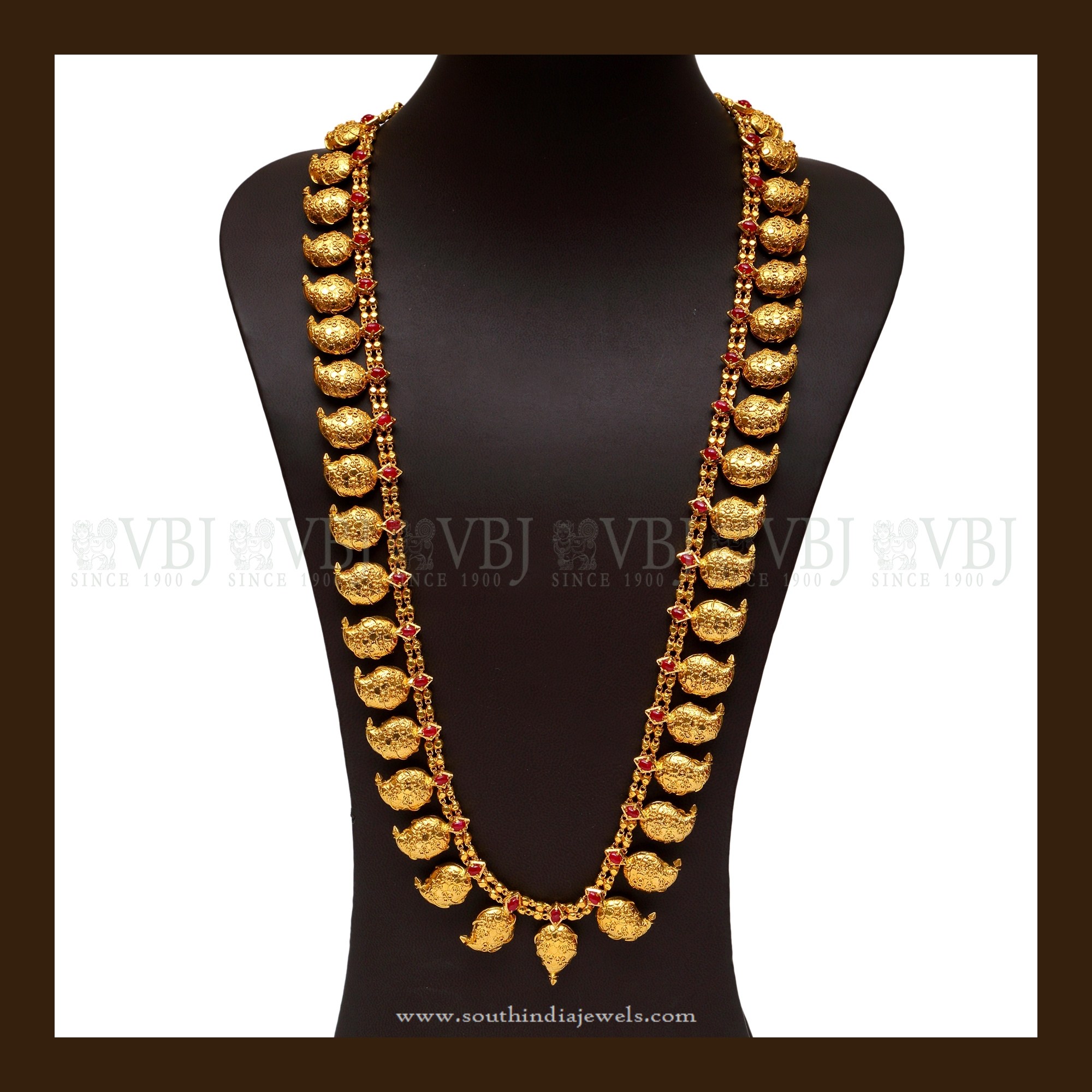 Gold Ruby Mango Haram ~ South India Jewels