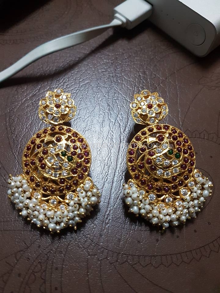 Big Antique Gold Plated Earrings