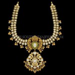 Gold Antique Stone Attigai Necklace