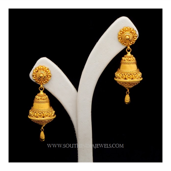 Gold Jhumka Designs with Weight and Price - South India Jewels