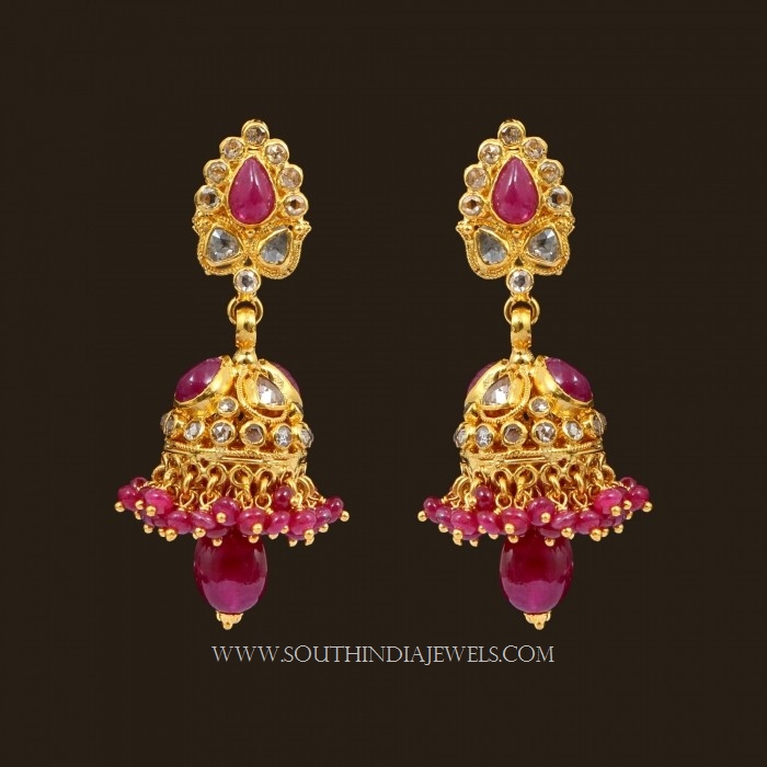 gold jhumka designs with weight and price