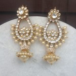 Gold Pearl Spike Earrings