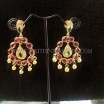 Gold Plated Pure Silver Ruby Earrings