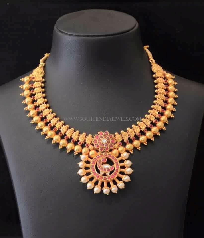 South Indian Antique Gold Jewellery Necklace