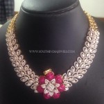 Diamond Necklace with Floral Pendant