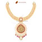 22K Gold Temple Lakshmi Necklace from Thangamayil